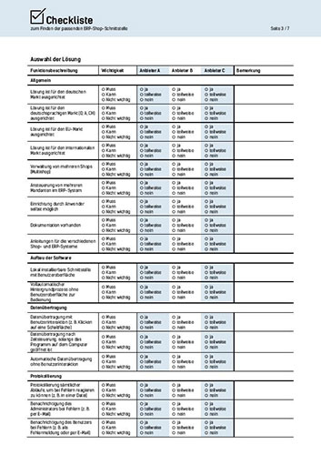 Seite 3 - Kostenlose Checkliste zum Finden der passenden ERP-Shop-Schnittstelle