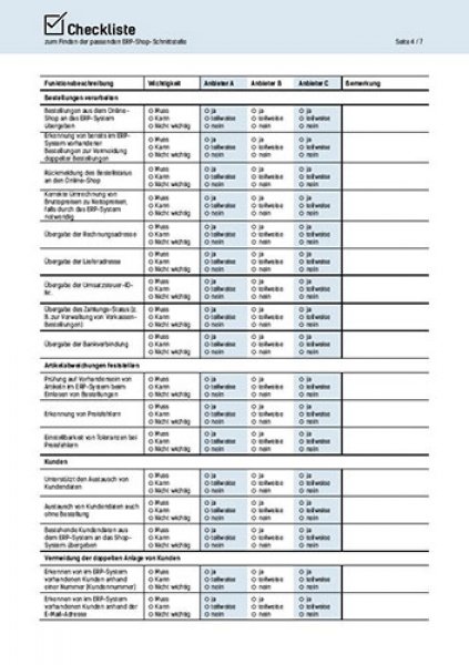 Seite 4 - Kostenlose Checkliste zum Finden der passenden ERP-Shop-Schnittstelle